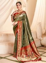 Tissue Silk Green Traditional Wear Paithani Saree